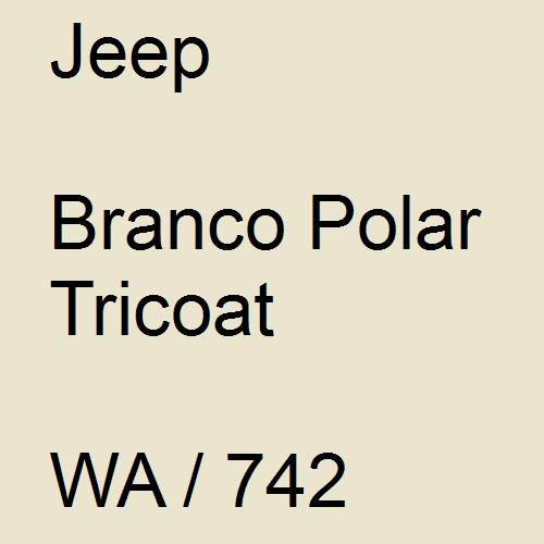 Jeep, Branco Polar Tricoat, WA / 742.